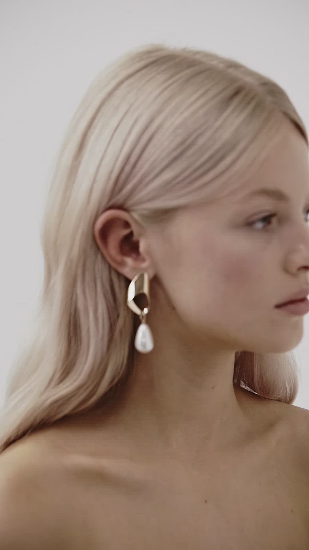 Long Statement Pearl Wedding Earrings by Amelie George Bridal