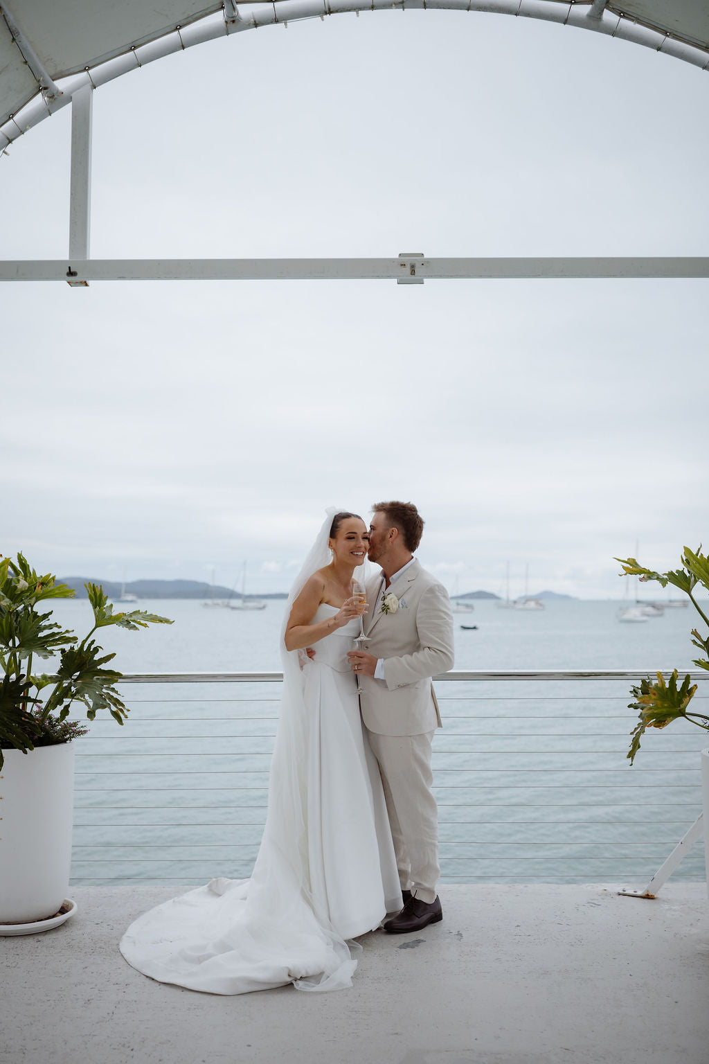 Wedding Veil  — Lane & Timothy’s Whitsundays Wedding at Coral Sea Resort