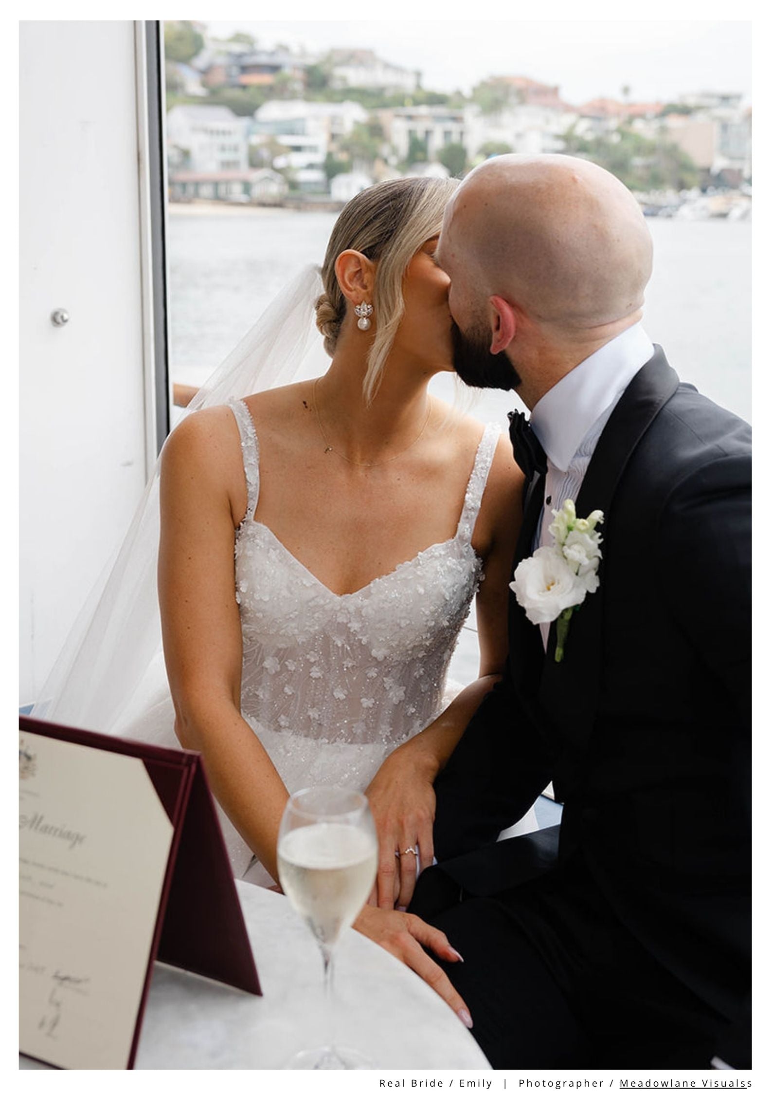 HARPER - Contemporary Bridal Earrings with Floating Pearls - Silver