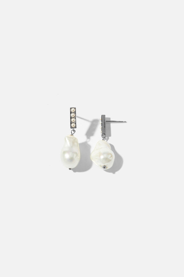 Classic Silver Pearl Bridal Earrings - Wedding Accessories