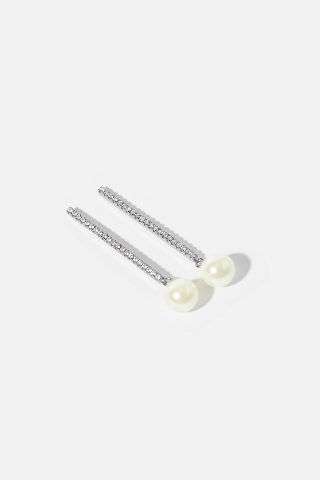 Crystal Bar Wedding Earrings STELLA Heirloom Collection Earrings - Silver