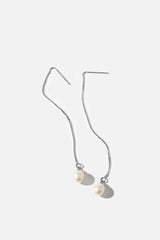 Ethereal Essence Freshwater Pearl Threader Earrings - Bridal jewelry