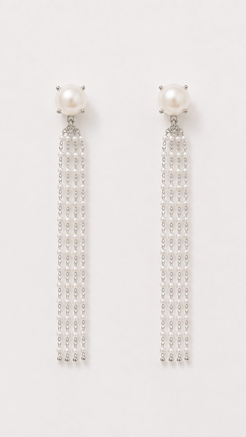 Freshwater Bespoke Pearl Wedding Earrings in Silver
