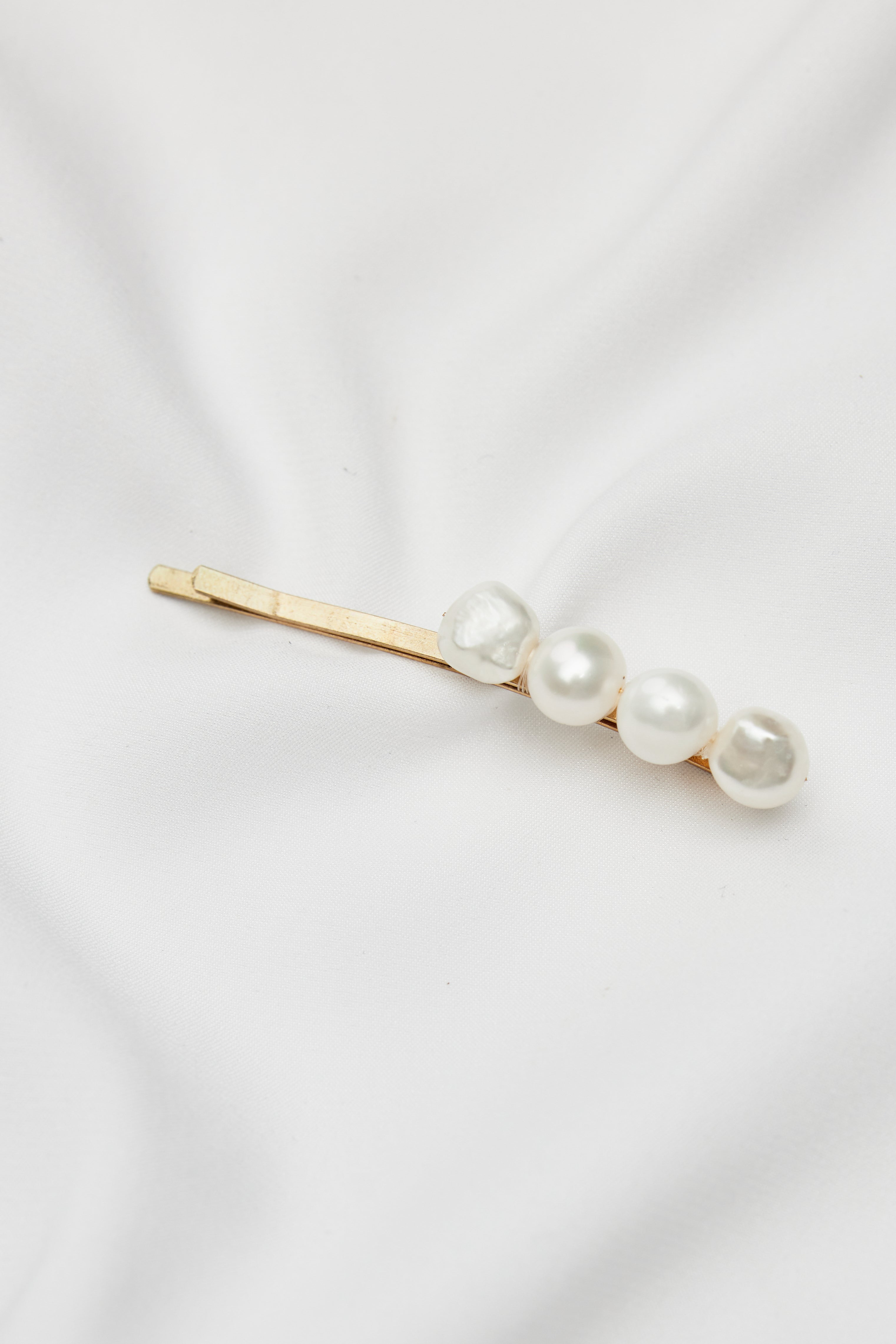 Gold Small Freshwater Pearl Wedding Hair Accessories