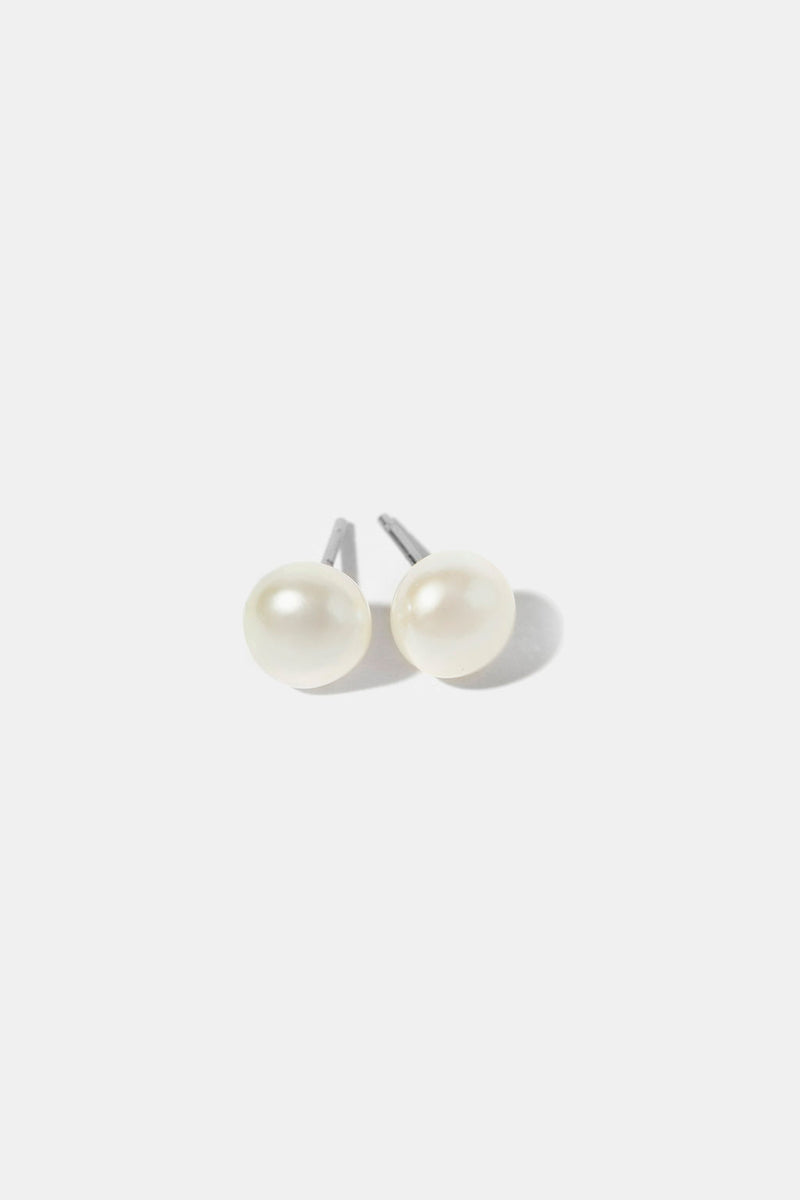 Freshwater Pearl Stud Earrings for Wedding Silver