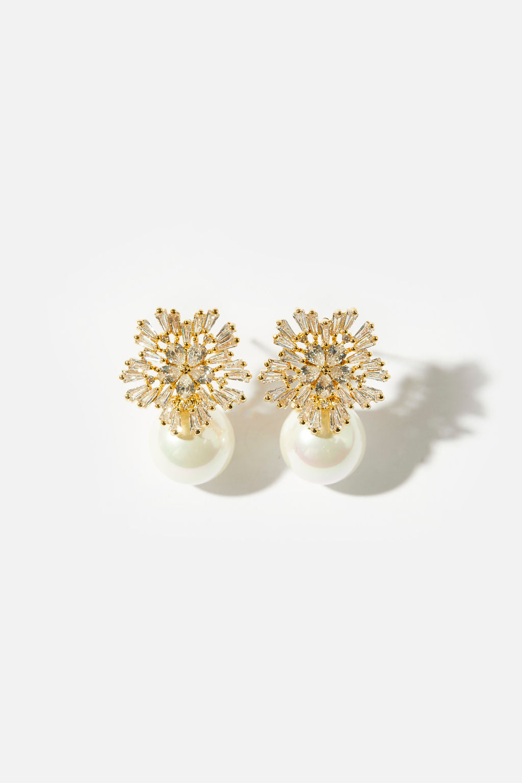 ST CLAIR - Gold Diamond and Pearl Drop Earrings Wedding – AMELIE GEORGE ...