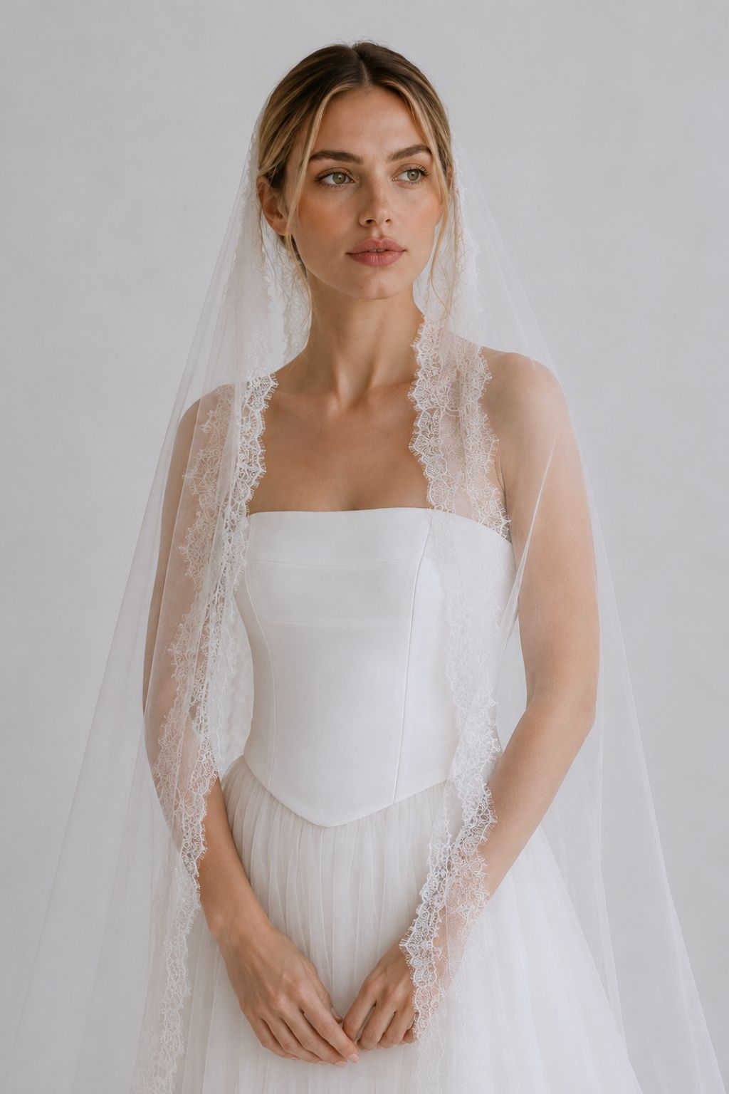 French Lace Mantilla Wedding Veil 