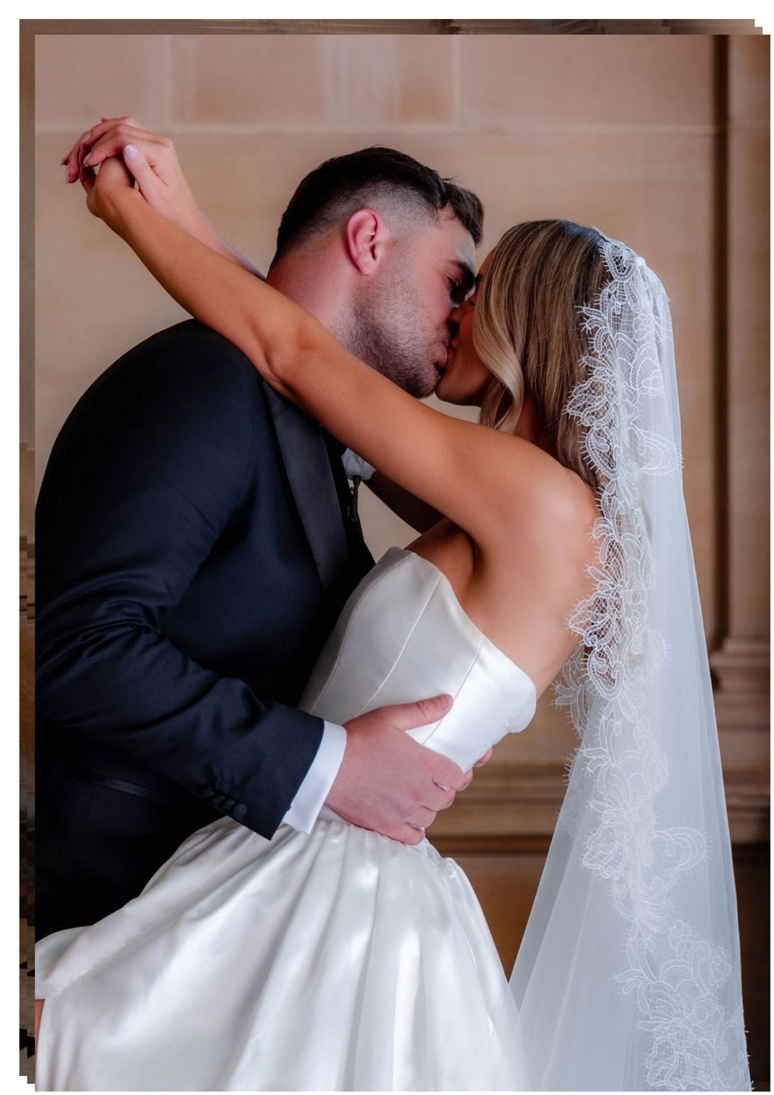 CORDED LACE MANTILLA WEDDING VEIL