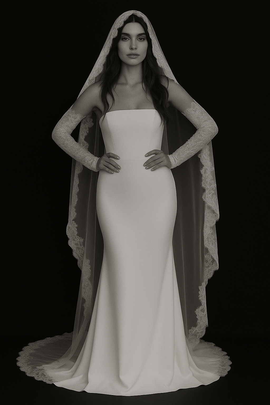 Mantilla Lace Wedding Veil 