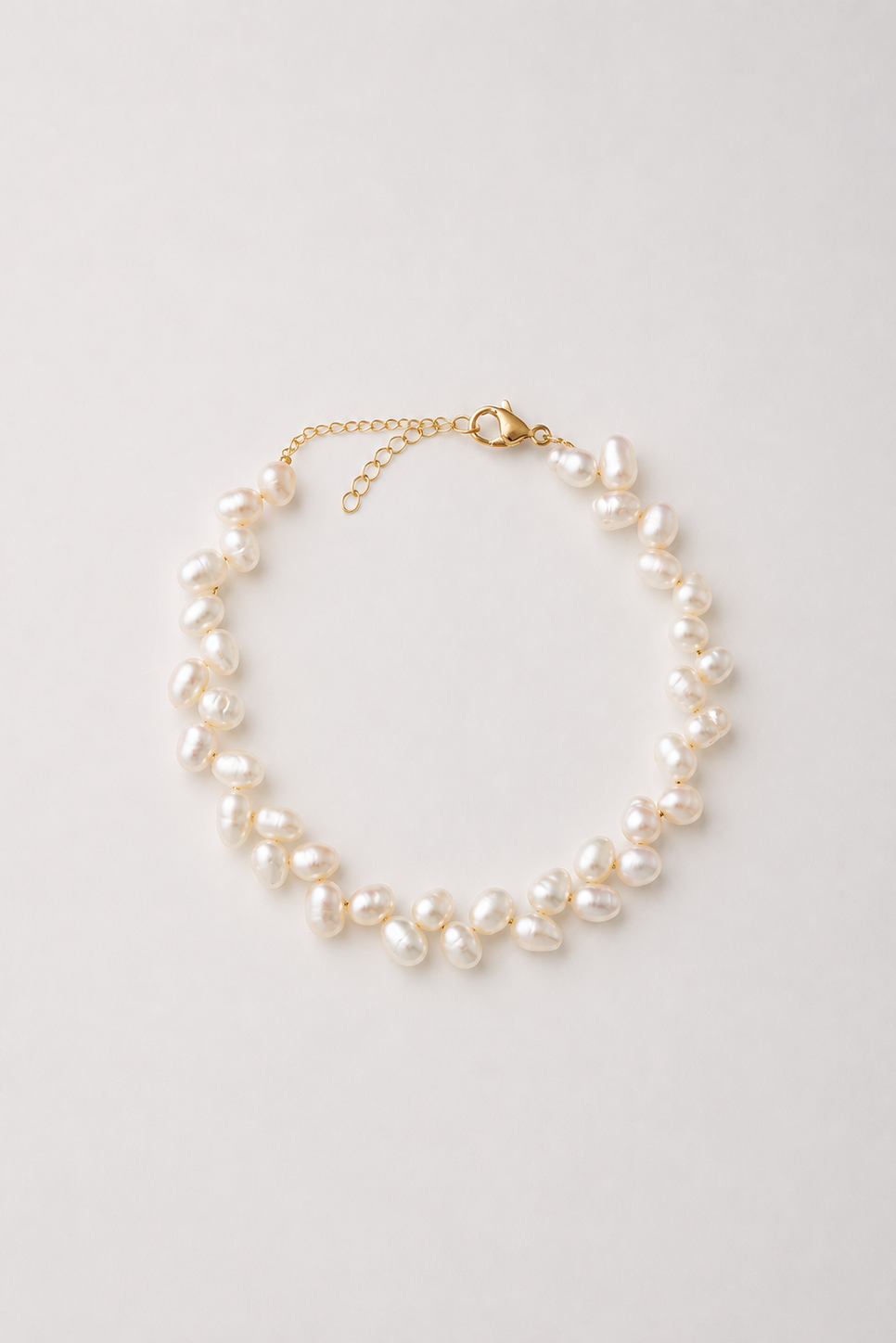 Freshwater pearl wedding bracelet in gold