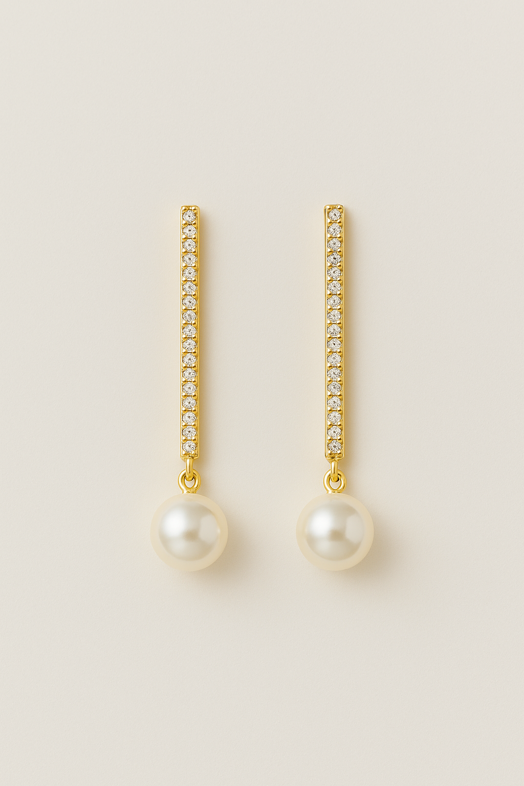 Gold Crystal and Pearl Wedding Earrings