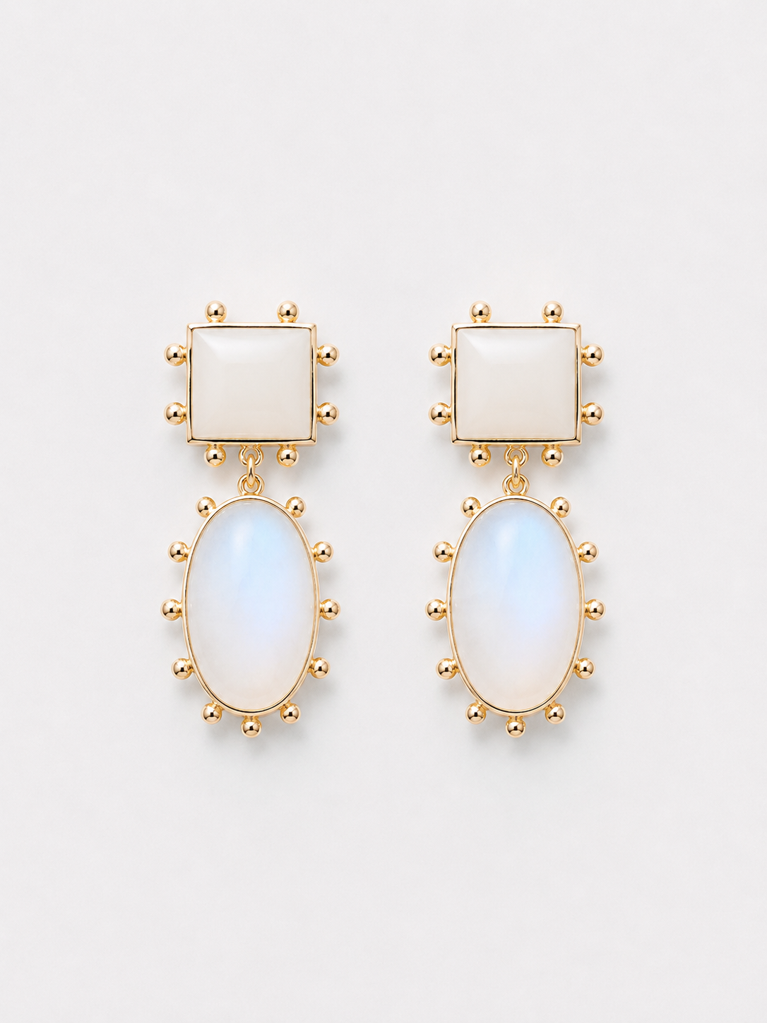Something Blue Earrings for Wedding with Moonstone