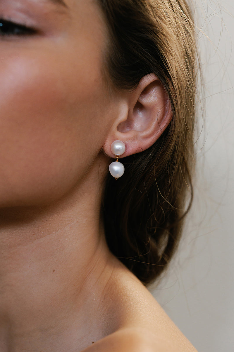 Bridal jewelry - Elegant freshwater pearl wedding earrings