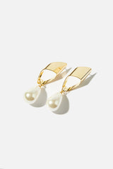 Wedding Gold Pearl Earrings for bride by Amelie George Bridal
