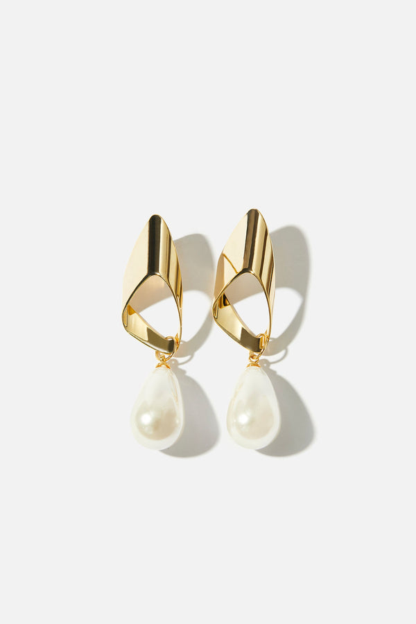 Wedding Jewellery, Gold Pearl Earrings by Amelie George Bridal