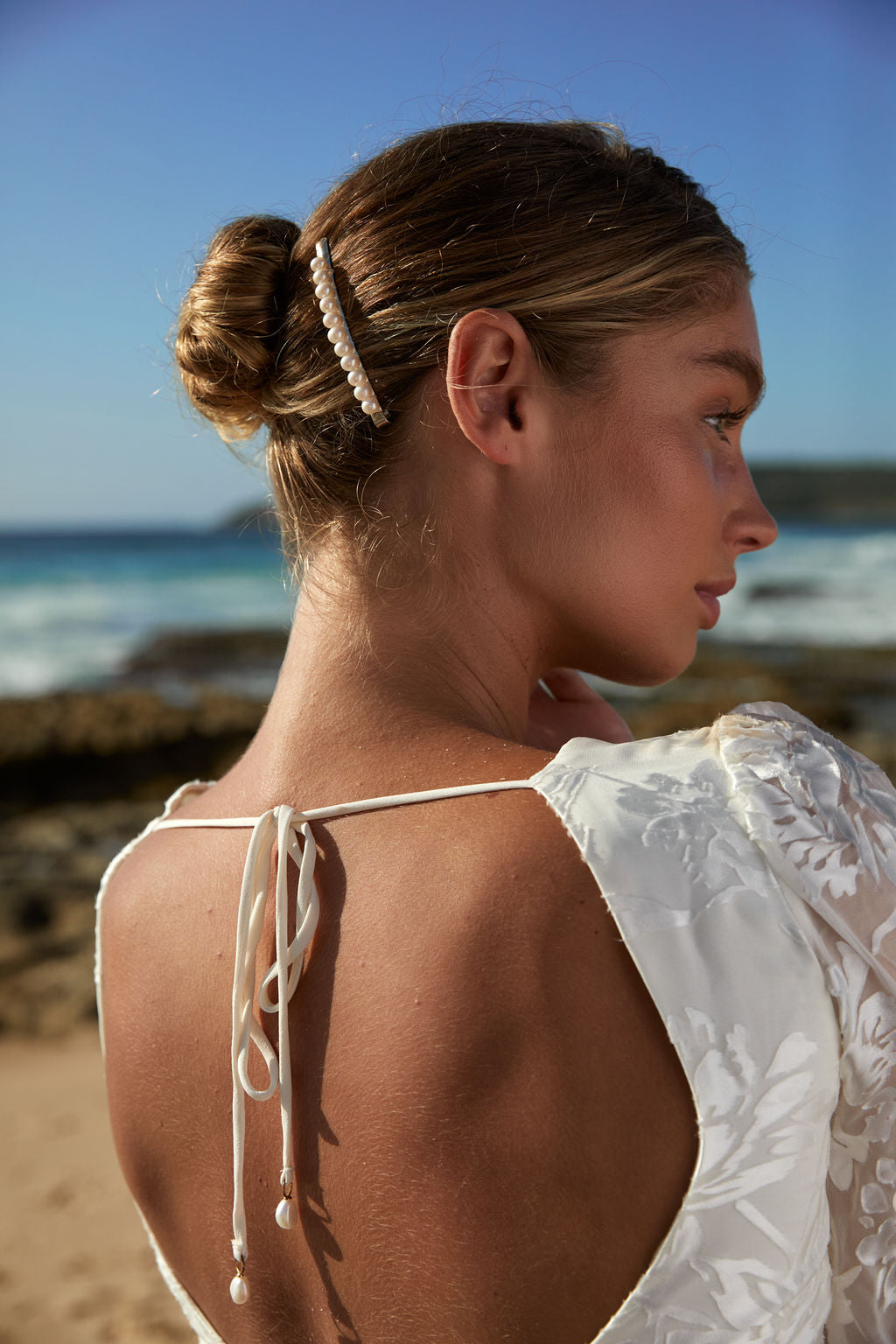 REINE - WEDDING HAIR BARRETTE CLIP - SILVER