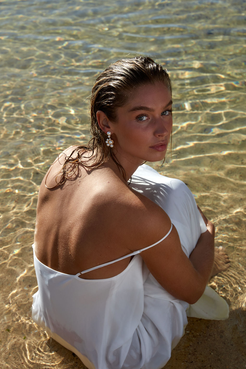 Real bride in a wedding dress beach wedding