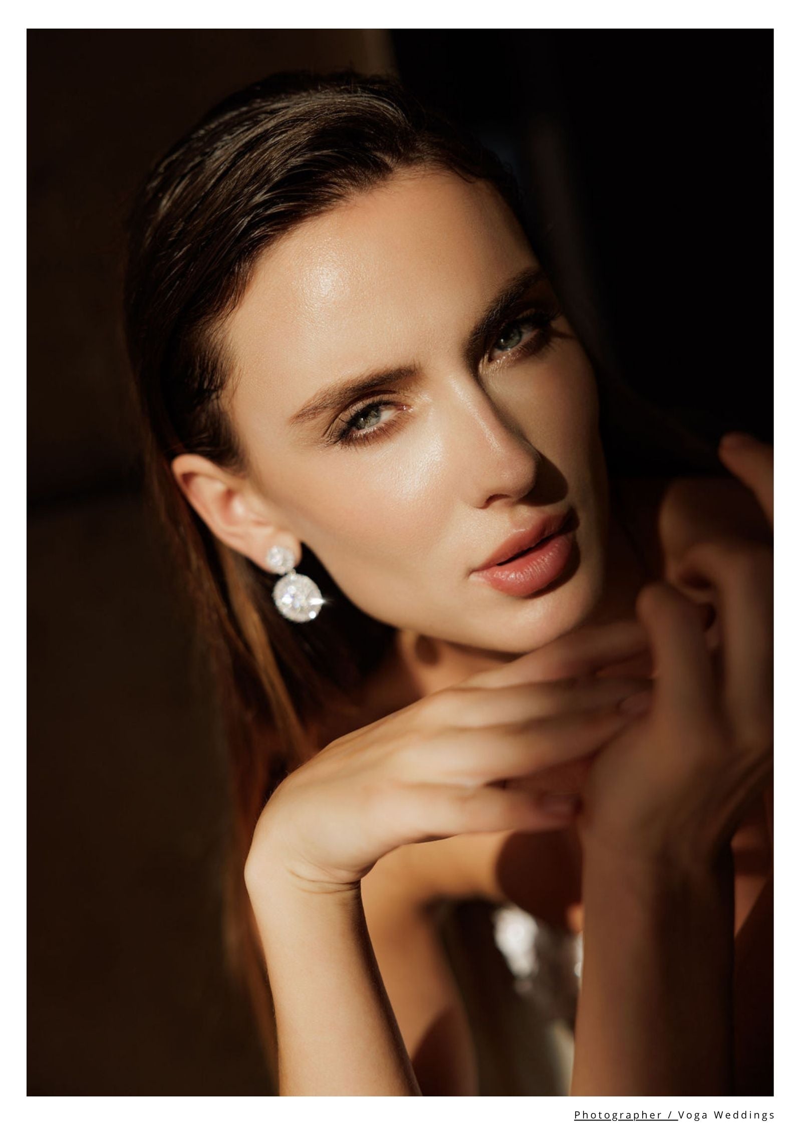 Wedding Earrings - Silver Crystal bridal earrings 