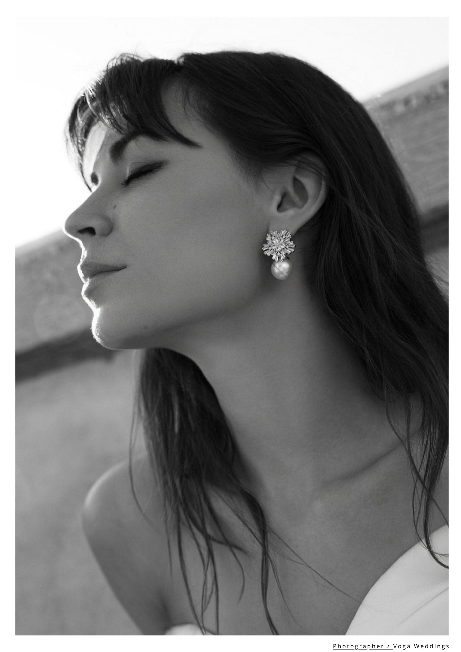 ST CLAIR - DIAMOND & PEARL DROP WEDDING EARRINGS - SILVER