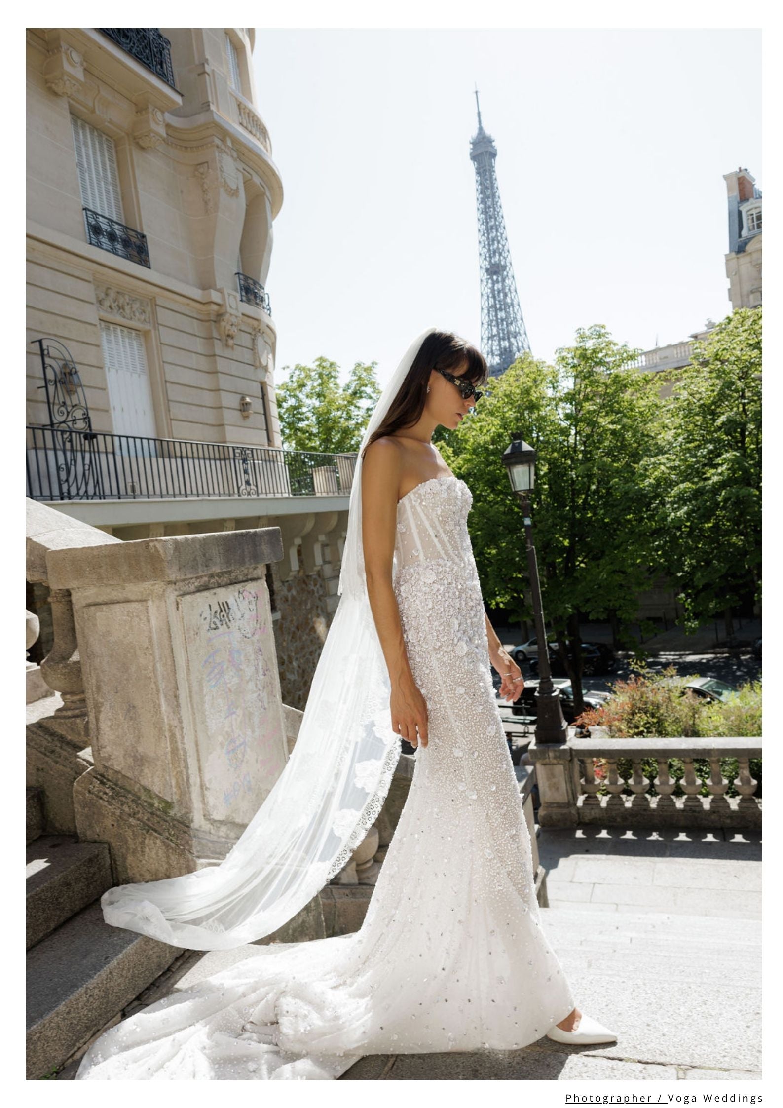 LACE WEDDING VEIL WITH BLUSHER