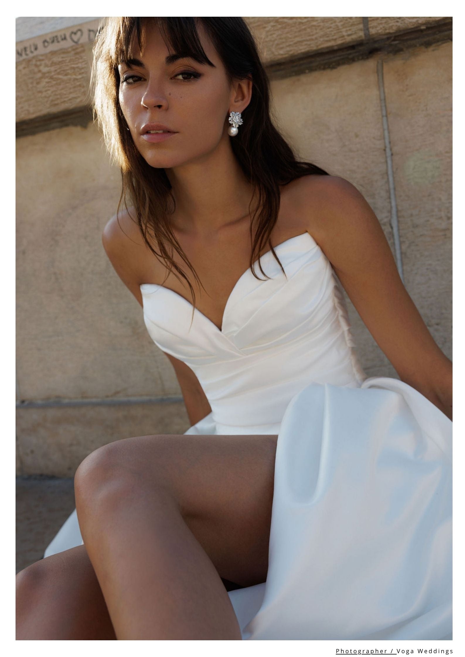 ST CLAIR - DIAMOND & PEARL DROP WEDDING EARRINGS - SILVER