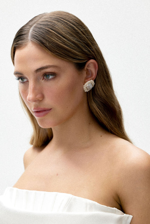 Amélie George, romantic silver pearl earrings