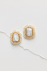 Amélie George romantic pearl stud freshwater pearl earrings in Gold