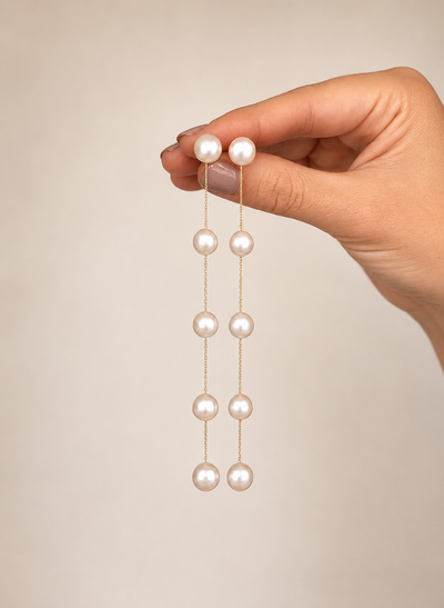 Natural Freshwater pearl wedding earrings 