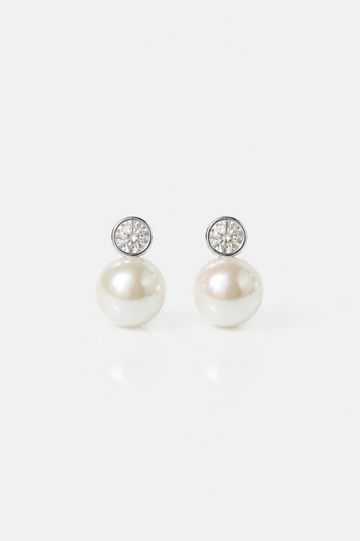 Minimal Pearl Wedding Earrings