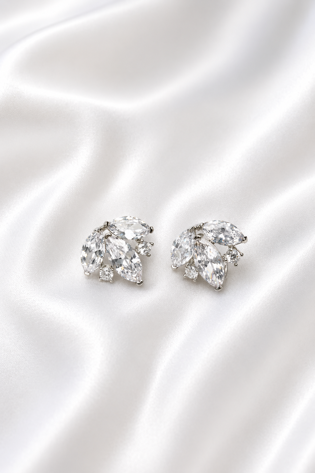 Crystal Wedding Earrings in Silver