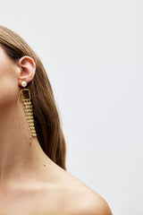 sienna pearl drop wedding earrings golden