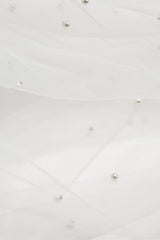 pearl veil wedding tulle close up