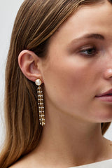 Timeless pearl wedding earring drops in Gold