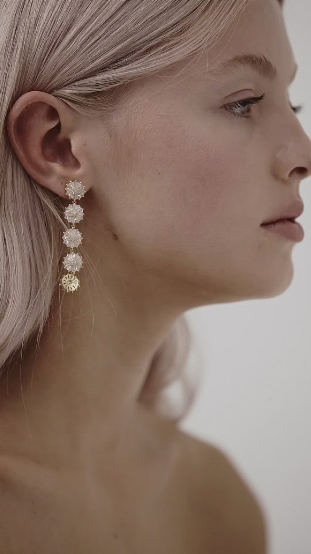 White Gold Bohemian Wedding Earrings Amelie George Bridal Jewellery