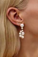 Amelie George Bridal Rose Gold Pearl Drop Statement Bridal Earrings