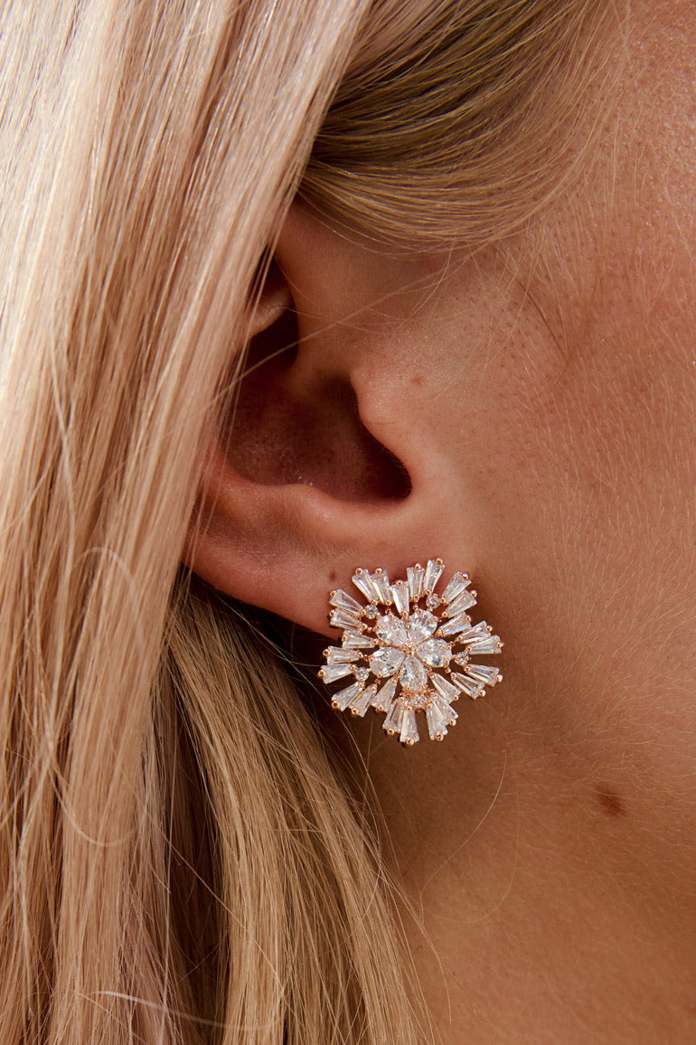  Big Stud Earrings For Wedding by Amelie George Bridal-Rose Gold Modern Wedding Jewellery 