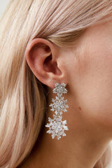 Big Wedding Earrings by Amelie George Bridal, Silver Modern Wedding Jewellery  