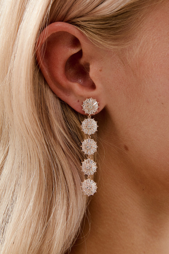 Bridal Floral Earrings by Amelie George Bridal-Rose Gold  Modern Wedding Jewellery  