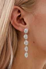 Bridal Floral Earrings by Amelie George Bridal-Silver Modern Wedding Jewellery  