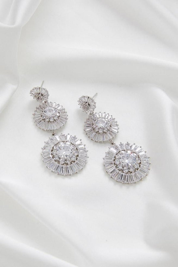 Chandelier Earrings for Wedding Australia by Amelie George Bridal Silver