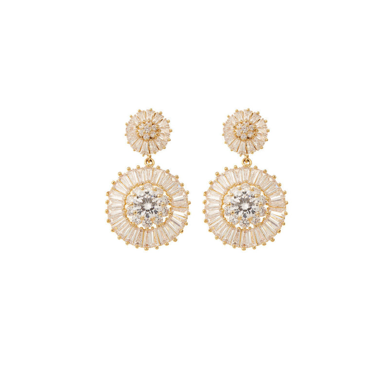 Diamond Drop Earrings Wedding by Amelie George Bridal Gold Modern Wedding Jewellery 