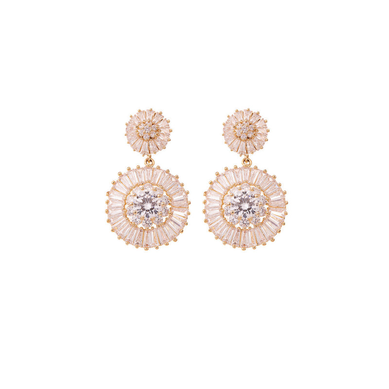 Diamond Drop Earrings Wedding by Amelie George Bridal Rose Gold Modern Wedding Jewellery 