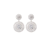 Diamond Drop Earrings Wedding by Amelie George Bridal Silver Modern Wedding Jewellery 