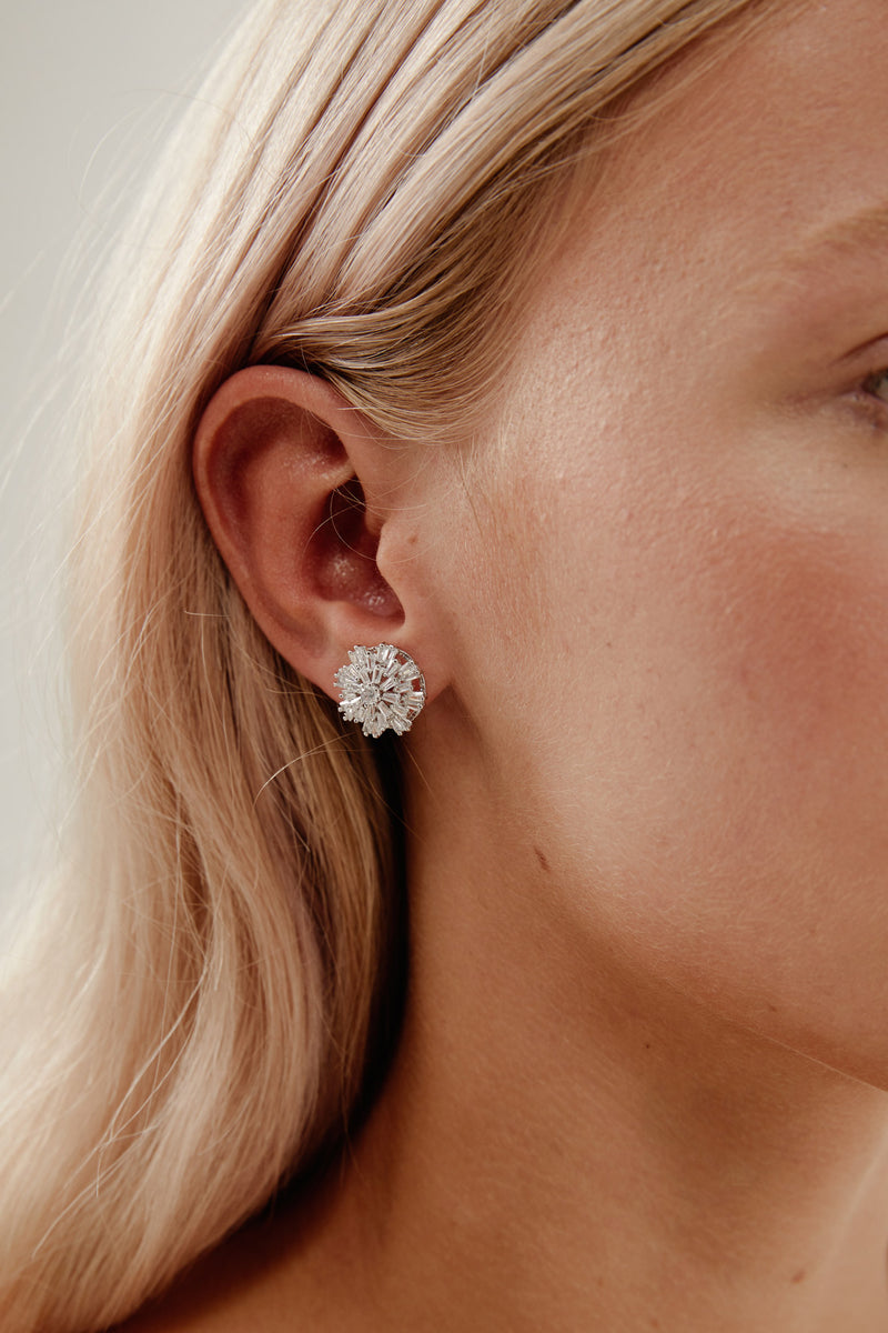 Diamond Stud Earrings Wedding by Amelie George Bridal-Silver Modern Wedding Jewellery