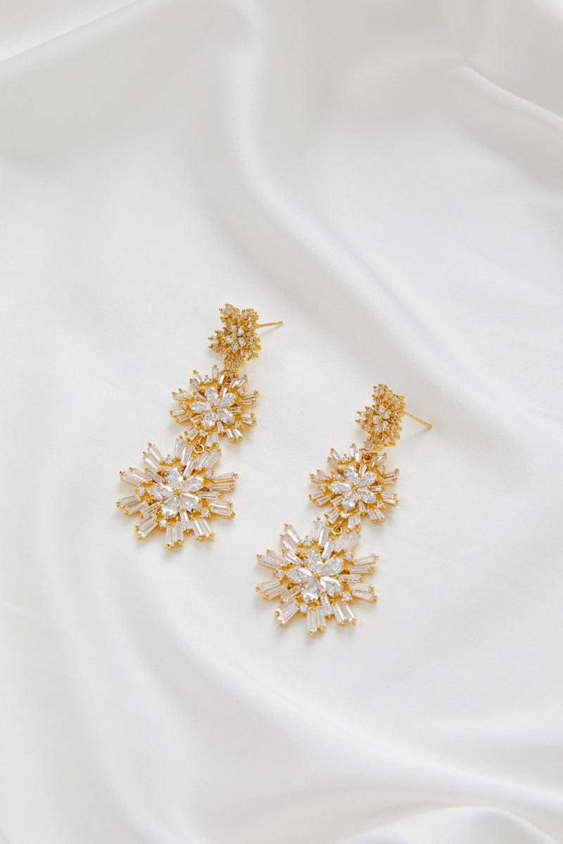 Earrings for Wedding Dress by Amelie George Bridal, Gold Modern Wedding Jewellery  