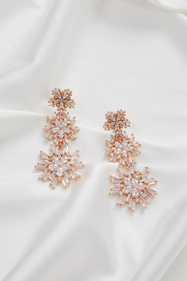 Earrings for Wedding Dress by Amelie George Bridal, Rose Gold Modern Wedding Jewellery  