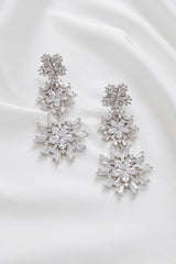 Earrings for Wedding Dress by Amelie George Bridal, Silver Modern Wedding Jewellery  