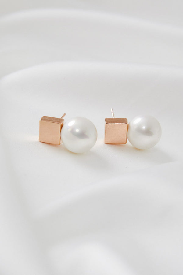Earrings to wear with Lace Wedding Dress in Rose Gold by Amelie George Bridal 