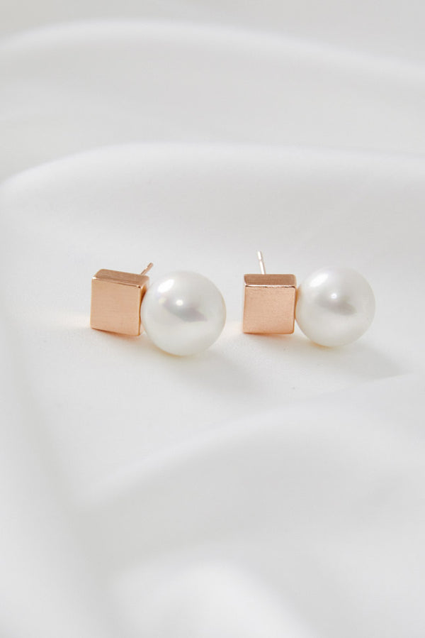 Earrings to wear with Lace Wedding Dress in Rose Gold by Amelie George Bridal 