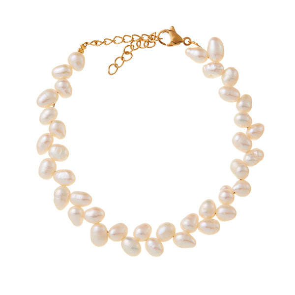 Elegant Gold Pearl Bracelet Modern Bride